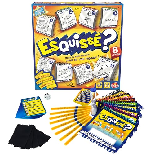 Goliath - ESQUISSE 8 JOUEURS - Jeux de Dessin - Jeu de Société pour Enfants dès 8 Ans - Faire Deviner à Son Voisin - Inclus 8 Carnets pour Dessiner - A...