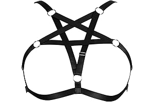 Women's Plus Size Harness Bra Pentagram Fashion Punk Top