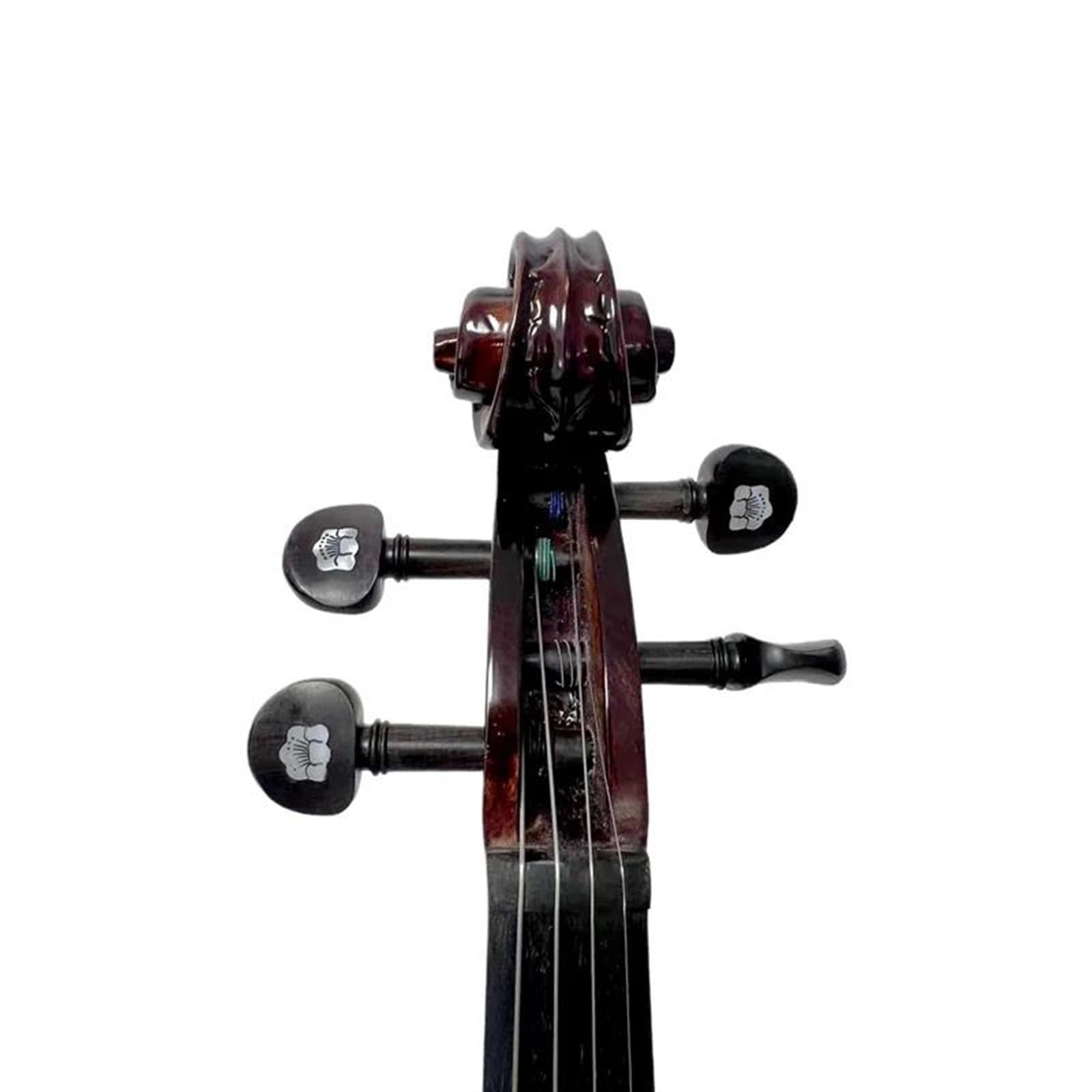 Violino Set Master in legno d'acero 4/4 nervature per violino e intarsio sul manico, bel suono della conchiglia, chiaro e melodioso