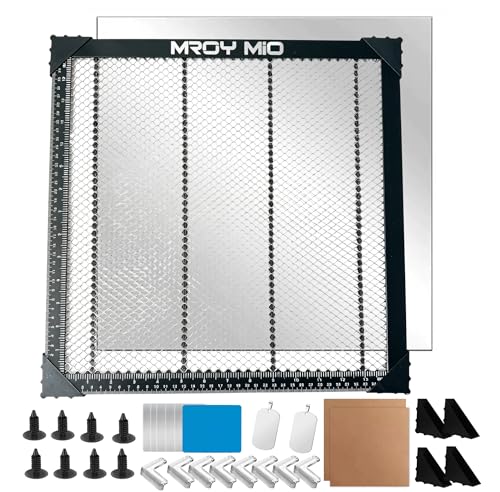 Mroy mio Honeycomb Laser Bed 400x400mm Steel Laser Engraver Working Table with Aluminum Panel Fast Heat Dissipation & Desktop Protection for Xtool D1/Pro/S9/S10/S30 Pro/RAY5 & Most Lasers