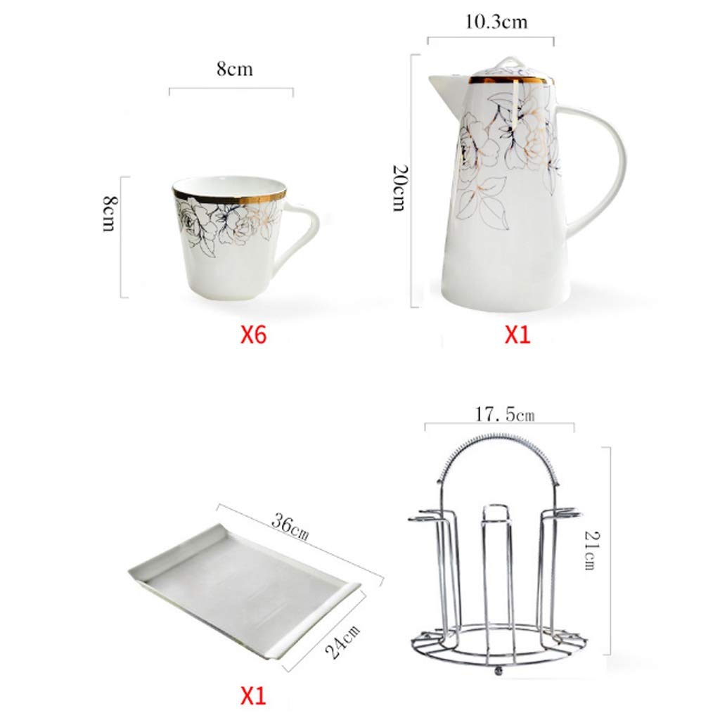 Generic Zestaw Herbaty Domowy Ceramiczny Zestaw Filiżanki Herbaty Salon Water Cup 9-Częściowy Zestaw Herbaty Zestawy Herbaty
