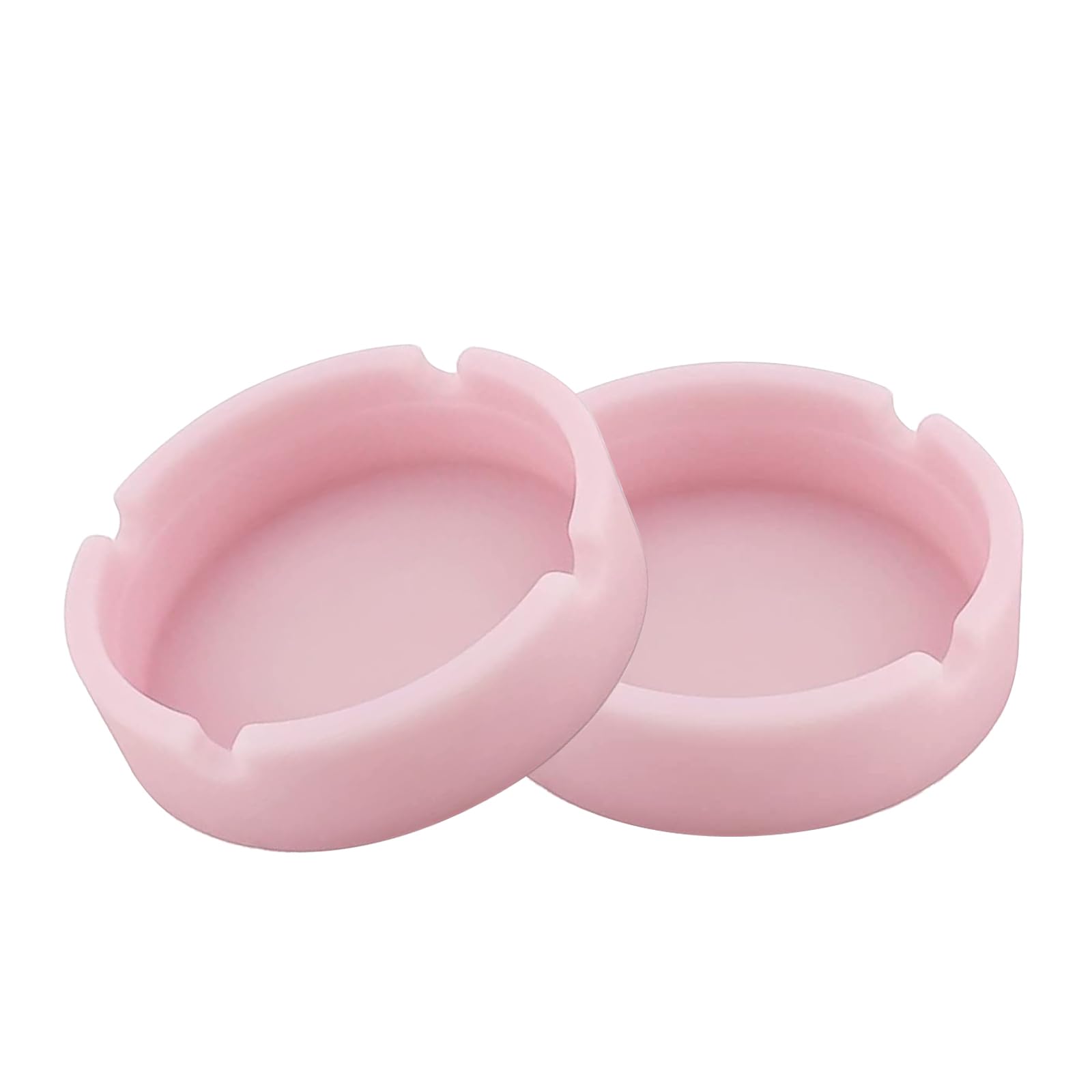 FUZVOL 2 Pcs Round Silicone Ashtrays,Heat Resistant Home Office Decoration Ashtrays,Unbreakable & Easy to Clean Ash tray for Indoor or Outdoor(Pink)