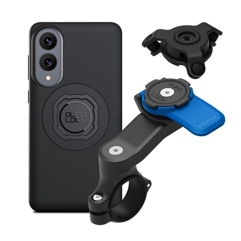 Quad Lock Moto Handlebar Kit with Dampener and MAG Case for Galaxy S25 Edge