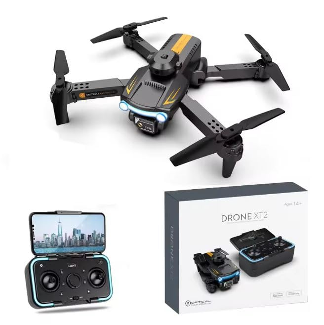 Image of WEADFAX-Drone-with-4K-Camera-WiFi-FPV-1080P-HD-Dual-Foldable-RC-Drone-Altitude-Hold-Headless-Mode-Visual-Positioning-Auto-Return-App-Control-Quad-Copter (W12-Pro)