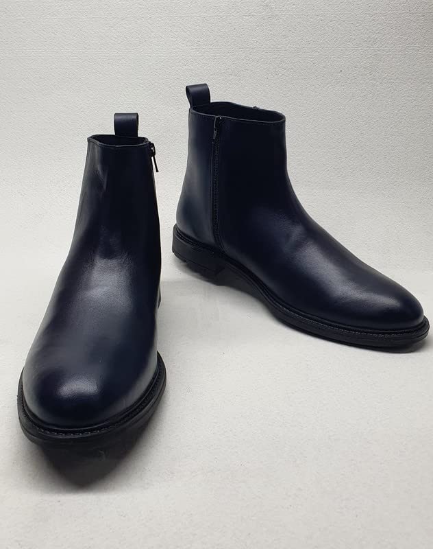 Image of Voguish Men's Zip Leather Chelsea Boots
