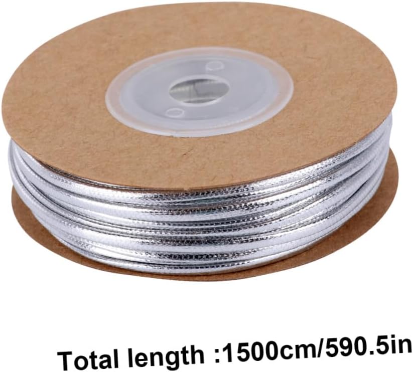 SEWACC Silver Leather Cord Flat Cuttable Braiding Thread for DIY Jewelry Making Necklace and Bracelet Craft Accessory with Smooth Elegant Texture