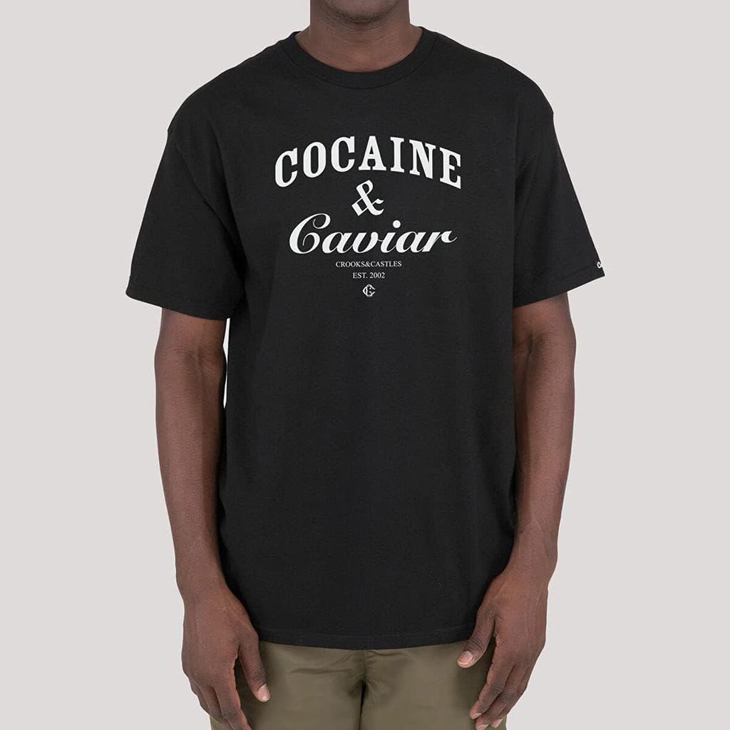 Crooks & Castles Cocaine and Caviar T-Shirt Black White