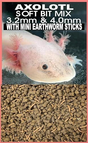 AQUATICBLENDEDFOODS Gourmet Axolotl Soft Food Pellet Mix 3.2mm & 4.0mm & MINI Earthworm Sticks - A103 (Earthworm, 4oz)