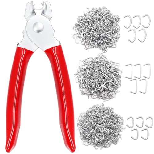 Ruibapa 285 pcs Hog Rings with Straight Hog Ring Pliers...