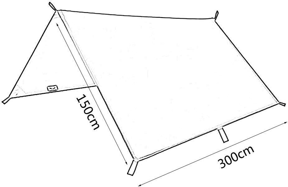 Tent Tarp Waterproof Picnic Mat 300x300cm, Green Tarp with Carrying Bag, Camping Rain Tarps Shelter Car Shelter Hammock Rainfly Sailboat Shade Tarps for Outdoor Backpacking Hiking -(Green)
