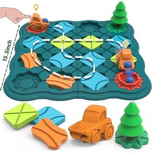 Kids Toys STEM Board Games – Logic Road Builder Brain Teasers Puzzles for 4 5 6 7 Year Old Boys Girls, Educational Montessori Xmas Gifts for Ages 4-8 Preschool Classroom Learning