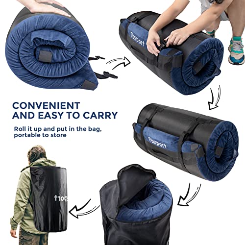 Fbsport Memory Foam Camping Mattress Pad,Roll Up Mattress Portable Floor Sleeping Mat,Cot Mattress Pad For Travel,Tent,Car,Floor With Pillow #TOP3