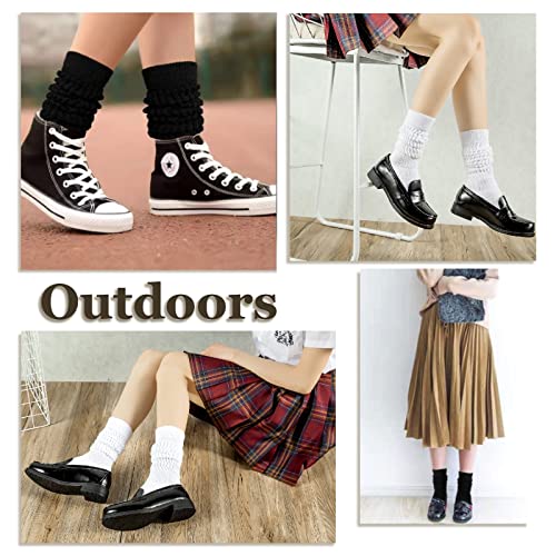 Flydo Womens Slouch Sock Scrunch Socks Soft Long Boot Socks For Women Stacked High Sock 2 Pack White #TOP5
