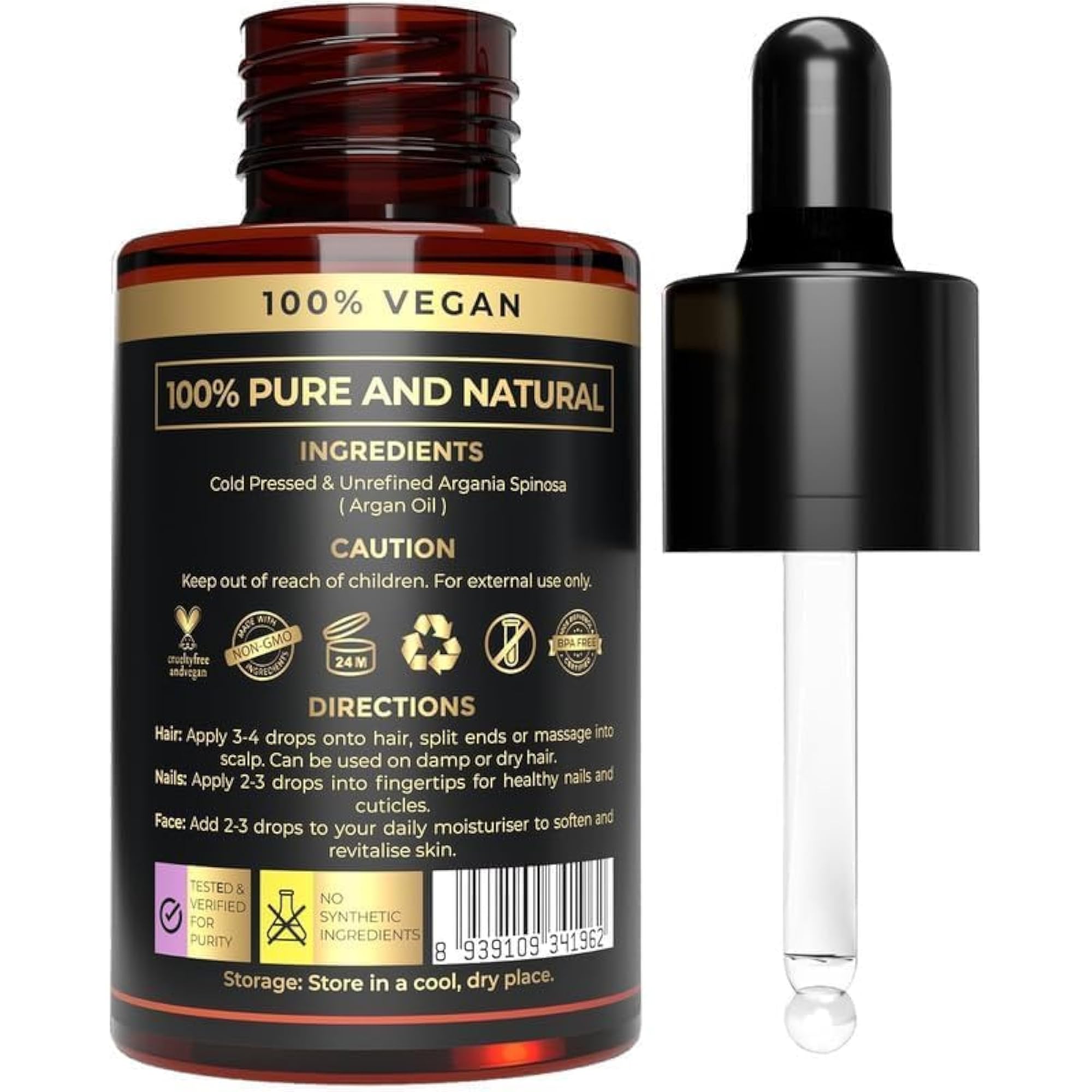 Plant Based Moroccan Argan Oil for Hair, Face & Skin