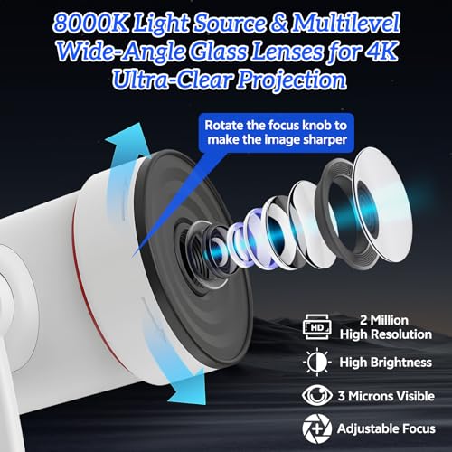 QKTYB Planetarium Projektor, Sternenhimmel Projektor mit 4K HD Planet Discs, 360° Rotierenden Galaxy Projector mit Timer… – Ansicht 5