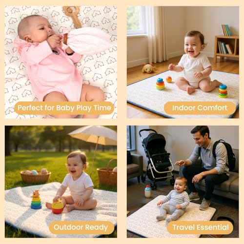 Image of TIDY SLEEP Waterproof Baby Messy Mat | Multipurpose Splash Mat for Under High Chair, Art & Craft, Feeding, Playtime | Anti-Slip, Easy Clean, Foldable | 95x95 cm | Golden Petals