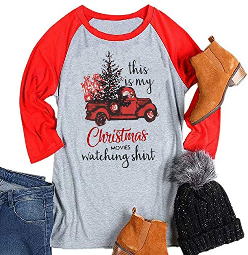 This is My Christmas Movie Watching Shirt Women Raglan 3/4 Sleeve Christmas Graphic Baseball Tee Shirts Top (XX-Large, Red) This is My Christmas Movie Watching Shirt Women Raglan 3/4 Sleeve Christmas Graphic Baseball Tee Shirts Top (XX-Large, Red)