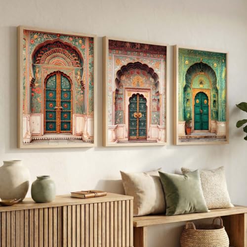 Image of kotart Classic Indian Art Traditional Paintings for Living Room | Framed Wall Painting for Home Room Bedroom Office Wall Decor | Poster With frames Set of 3