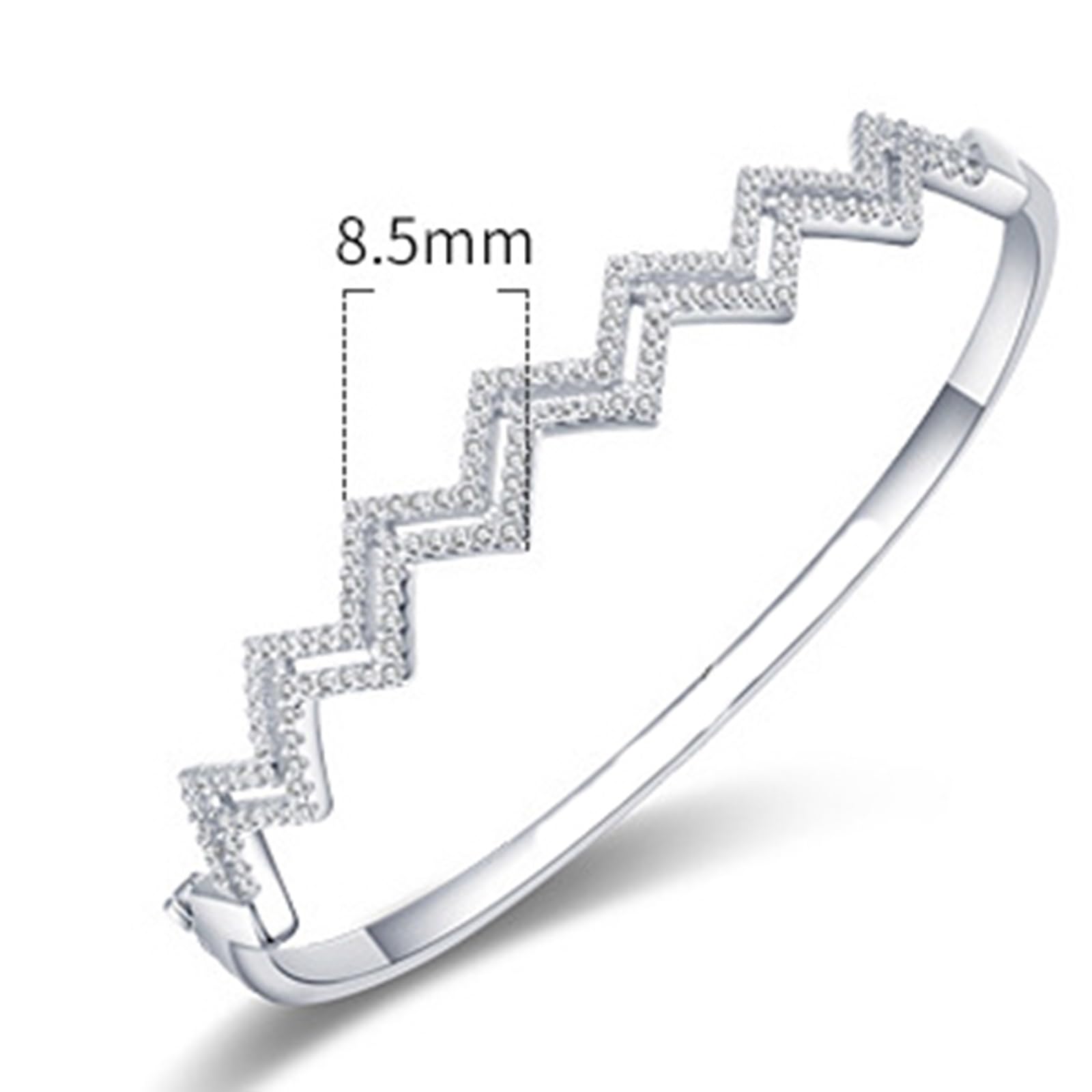 Dwurzędowa bransoletka z zawieszką w kształcie fali złota, dla kobiet z moissanitem, bransoletka z wisiorkiem, możliwość personalizacji, 9K/14K/18K białe złoto/platyna 950