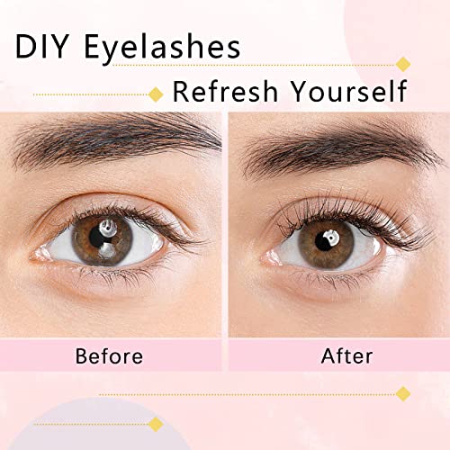 Glowingwin Cluster Lashes 120 PCS Individual Lashes Natural Look False Eyelashes Individual D Curl Soft DIY Eyelash Extensions At Home(10D Mix8-14mm 0.07D Curl) - Image 4