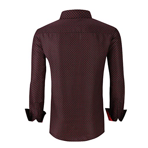 Alex Vando Mens Printed Dress Shirts Long Sleeve Regular Fit Button Down Shirt