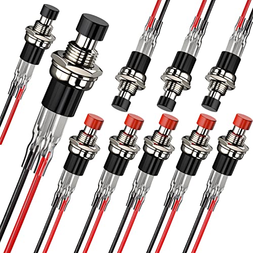 Bouton poussoir NC momentané rouge 250V avec rappel automatique pour circuit imprimé 50pcs