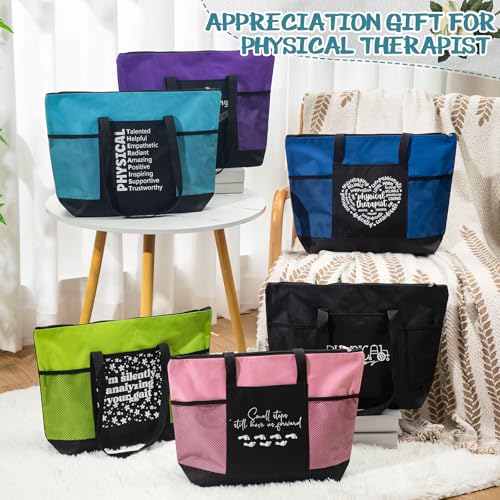 Sanwuta Physical Therapy Month Gifts Tote Bags Physical Therapist PT Reusable Bag Appreciation Gift with Zipper Mesh Pocket4