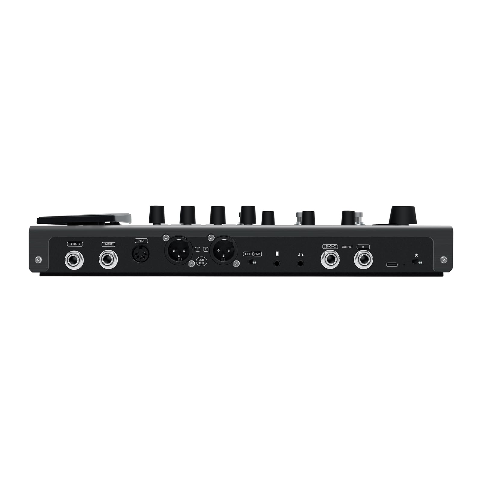 Processore di Effetti per Chitarra Modello Drum Machine da 120 AMP Interfaccia MIDI Re-Amp Processore Multieffetto per Chitarra Portatile Pedale Ricaricabile la Regist (Nero)
