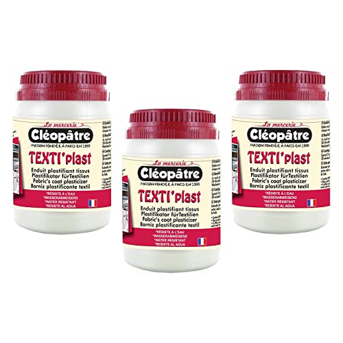CLÉOPÂTRE Lot de 3 Texti'Plasts en 250gr - enduit textile pour transformer le tissu en toile cirée