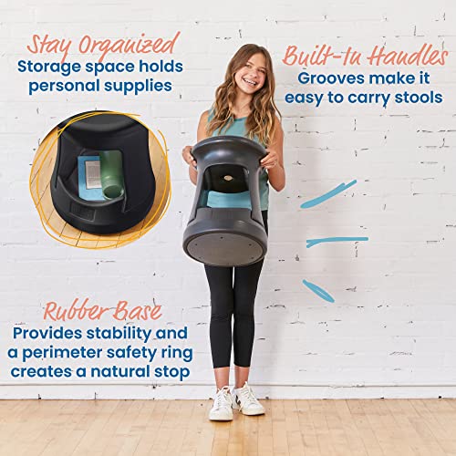 Image of ECR4Kids Active Storage Wobble Stool, 18in Seat Height, Childrens Furniture, Black