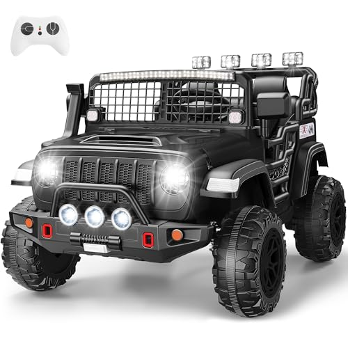 Hikole 24V Kids Ride on Car, 2 Seater Kids Electric Car w/Remote Control, 3 Speed, Music, Spring Suspension, LED Light, - Detailed View