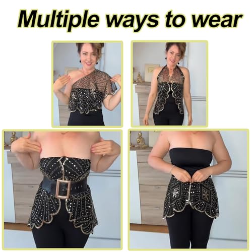 Vintage Lace Beaded Shawl, Beaded Shawls for Evening Dresses, 1920s Dresses for Women, Sequin Shawls for Evening Dresses3