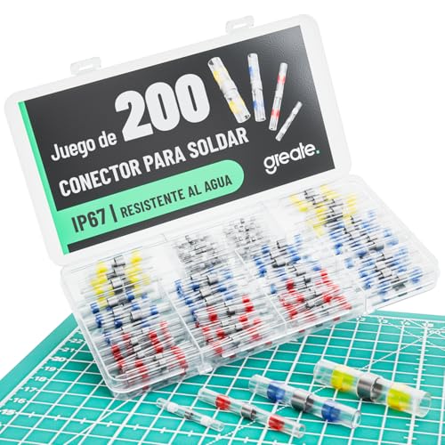 greate Set de 200 Conector termoretractil con tubo termorretráctil - Empalme cables electricos resistentes y impermeables, conector cable electrico, conector cables, empalmes termoretractil
