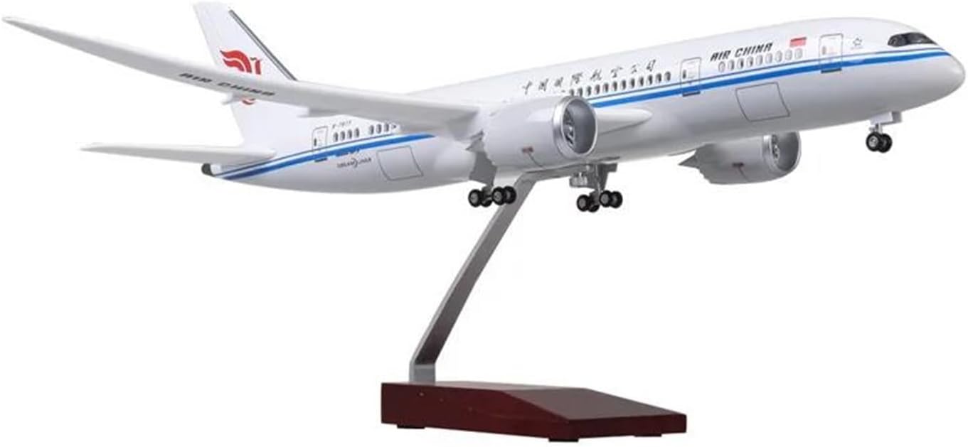 Miniature Scale 43CM 1 130 for B787 Aircraft Model with Wheel & Light Resin Airplane Collection Souvenir Flying Toy Game Kits(with Lights)