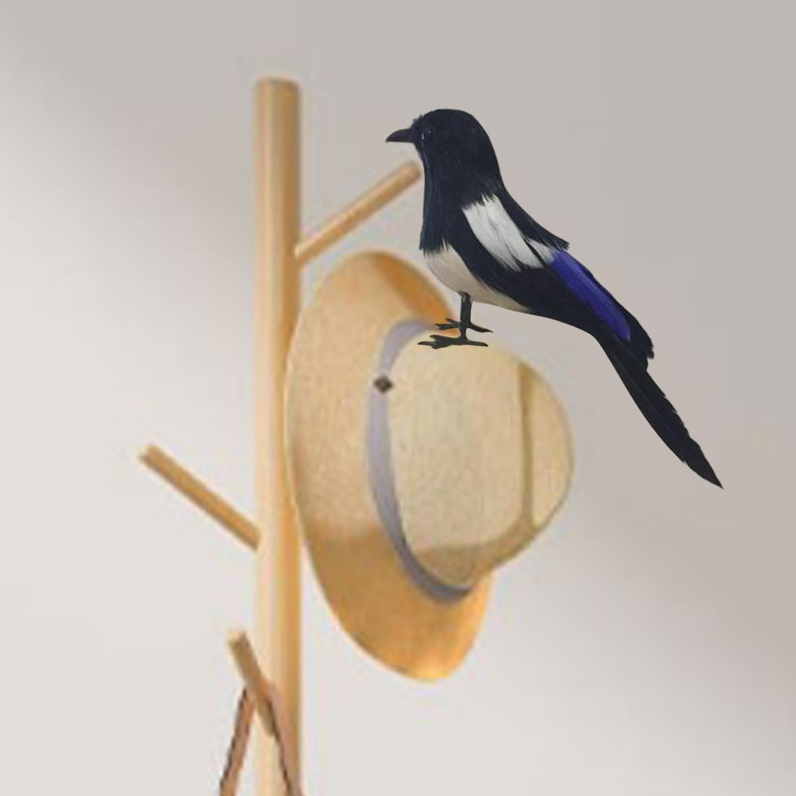 LOVIVER Magpie Simulation, Artificial Bird Statue, Feather Model for Photography Prop Home Decor, 17cm - Image 4