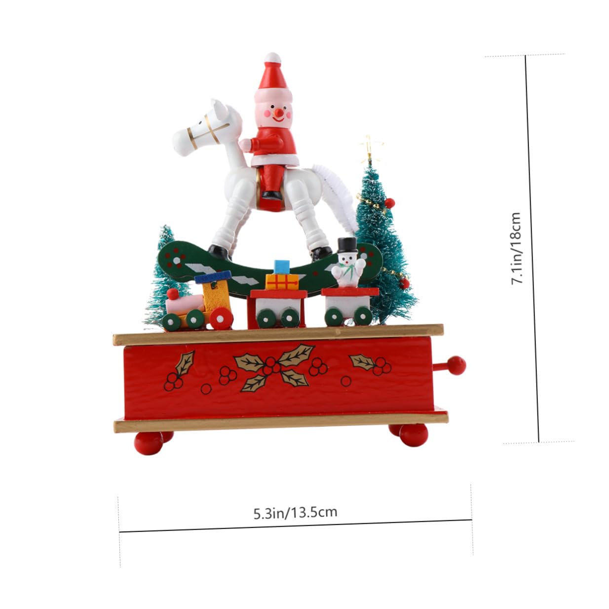 Caja de Música de Madera para Navidad, Portátil y Fácil de Usar, Decoración Adorable para Escritorio y Obsequio Infantil en Época Navideña