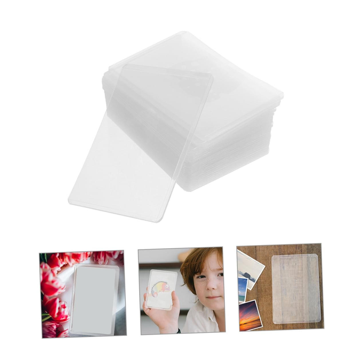 Operitacx 4 Sätze Transparente Fotokarten Schutzhüllen Doppelseitige Kartenhüllen Für Sammelkarten Fotos Und Postkarten Leicht Und Tragbar 30 Stück * 4