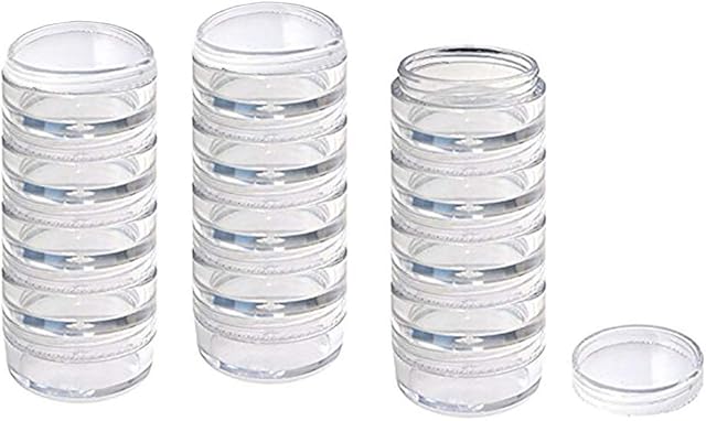 3 Stacks 35ml Stacking Jars 5 pots in one Stack Nail Art jar Acrylic gems Beads Glitter Spice Storage Pot 60mm x 130mm When Stacked Koi NailsUK