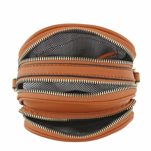 Image of FashionPuzzle Multi Pocket PU Leather Casual Medium Crossbody Bag with Adjustable Strap