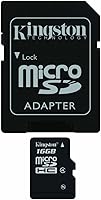 Vista 5 de Tarjeta microSDHC Kingston de clase 4 y con adaptador SD, Negro