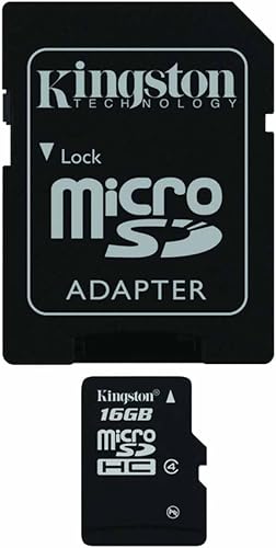 Tarjeta microSDHC Kingston de clase 4 y con adaptador SD Negro Tarjeta microSDHC Kingston de clase 4 y con adaptador SD Negro
