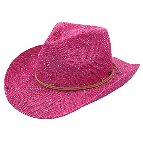 C.C Sparkly Sequin Cowboy Hat with Suede String...