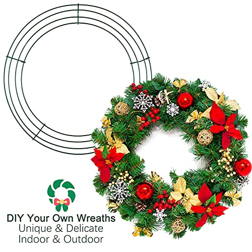 image for Aodaer 12 Pack 12 Inch Wire Wreath Frame, Christmas Dark Green Wire Wr