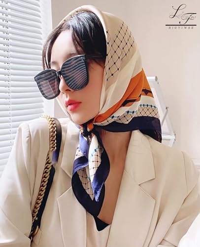 Head Scarf For Women Hair Bandana 35" Large Square Satin Wrap Sleeping Neck Silk Satin Hair Scarves Lightweight4