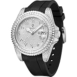 Men's Watch Iced Out Bling Diamonds Automatic Stainless Steel Wrist Watches