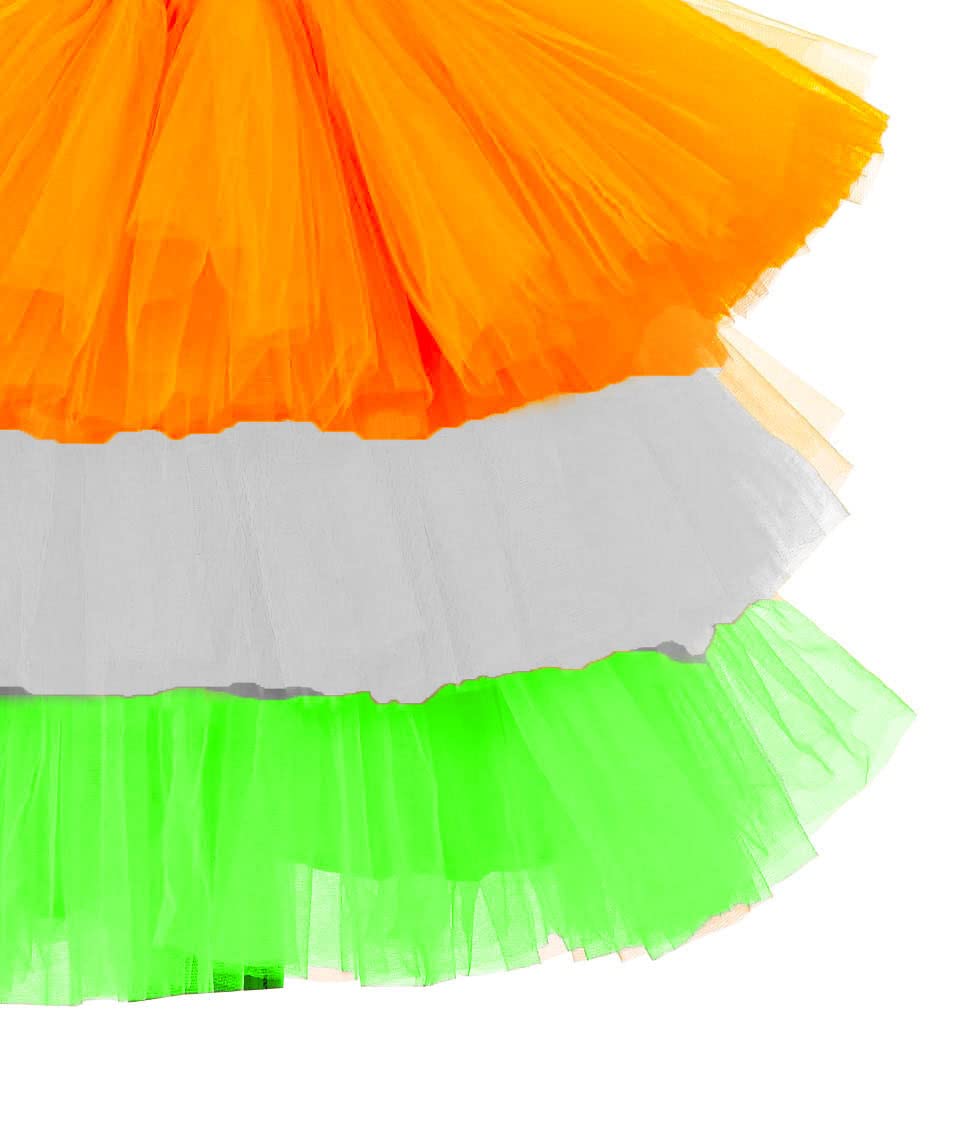 HIBA CREATIONS Tricolor Dress for Baby Girl 3-4 Years Orange 1