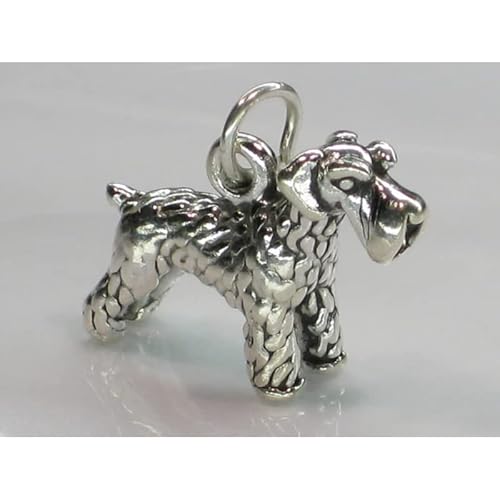 Charm in argento sterling cane Schnauzer .925 x 1