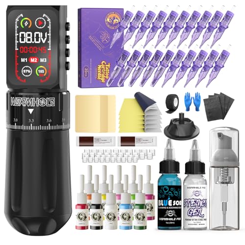 Kit de tatouage sans fil Wormhole doté d'un écran intelligent et batterie 2300 mAh