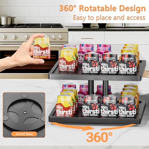 Image of Flavor Storage Holder for Ninja Thirsti, 360 Rotating Storage Rack Holds 24 Pods, Compatible with Ninja Thirsties Drink System Soda Machine Syrup Holder Accessories (Shelf Only)