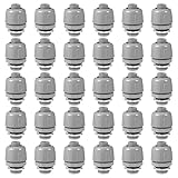 PercyEffie 30pcs 1/2 Inch Liquid Tight Connector, Bulk Conduit Connectors PVC Electrical Conduit Fittings Straight 180 Degree Flexible for Home Outdoor Tubes Tools, Grey